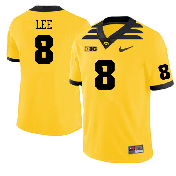 Men #8 Deshaun Lee Iowa Hawkeyes College Football Alternate Jerseys Sale-Gold